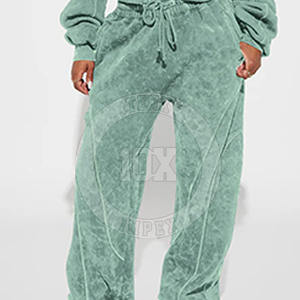 Sweat à capuche délavé et pantalon de jogging vintage ensemble vêtements quotidiens pour femmes survêtement délavé à l'acide ensemble de survêtement pour femmes à la mode - Product Image 5