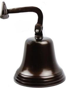 Cloche Premium en aluminium moulé du navire nautique Navy | Cadeaux de décoration de pépinière (6 pouces, marron) - Product Image 2