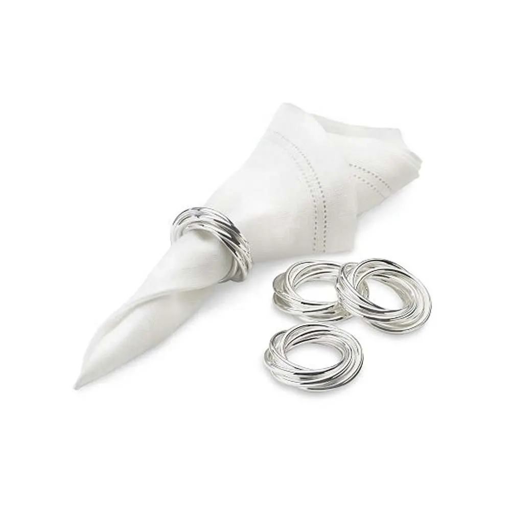 Unique Best Quality Flower Napkin Ring Wedding Napkin Ring Holders Dinner Metal Spiral Wire napkin rings