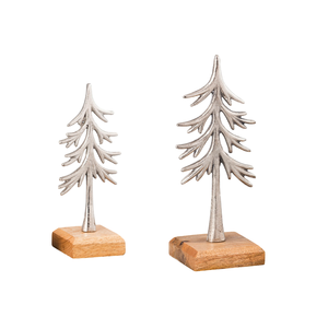 Matériau en aluminium fait à la main Design moderne Métal argenté Sculpture en forme d'arbre Table créative Bureau Décoration intérieure Artisanat - Product Image 6