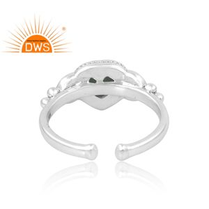 Anillo de piedras preciosas de cuarzo de fresa verde Natural de Plata de Ley 925 de última venta, joyería para mujer, regalo para ella - Product Image 2