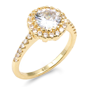Misura 6 oro placcato oro chiaro zirconio cubico anelli oro bianco e platino con taglio zircone pietra rodiato placcato modello di numero - Product Image 2