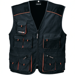 Chaleco de pesca TERRATREND talla 56 color gris oscuro/negro/naranja - Product Image 2