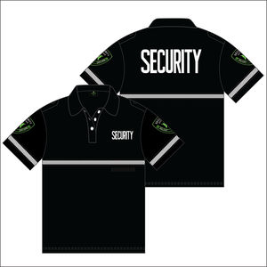 Uniformes DE SEGURIDAD personalizados Camisetas Polo reflectantes negras para guardias de seguridad Uniformes de guardia de seguridad duraderos - Product Image 1