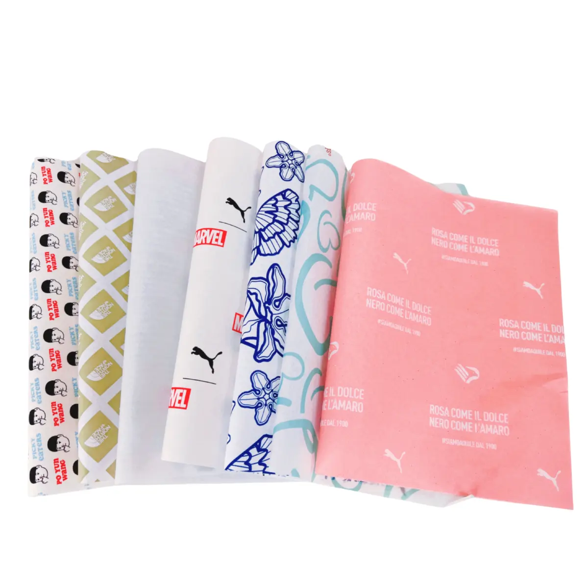Precio de fábrica Papel de seda personalizado Impresión de un lado Papel de regalo de envoltura de regalo Kraft