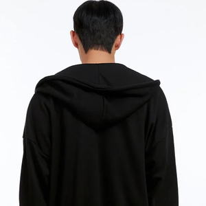 Sweat à capuche en tissu respirant surdimensionné, service OEM, pour hommes / Prix bas avec fermeture éclair et capuche réglable pour l'hiver - Product Image 5