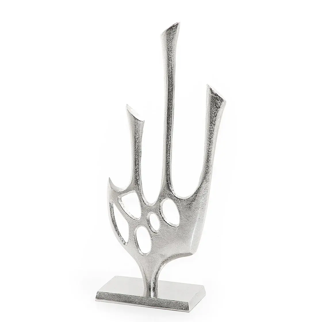 Fantezi tasarım masa dekorasyon alüminyum heykel üreticisi özel ev dekorasyon Metal gümüş heykel toptan fiyat
