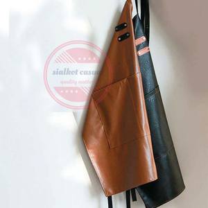 Delantal de salón de cuero Delantales de cocina de chef Delantal de peluquero personalizado de cuero - Product Image 5