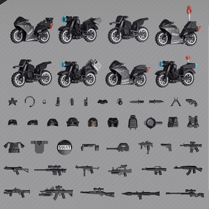 Xe Máy Tấn Công Thiết Bị Xây Dựng Khối Đồ Chơi Cho Bé Trai Quân Đội Quân Sự Swat Quà Tặng Gói Các Vũ Khí Các Bộ Phận Phụ Kiện Chiến Đấu Gạch - Product Image 2