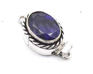 PREM bhaya 26X15X10MM โบราณ Lapis กล่องวงรีเข็มกลัดอัญมณี1-3เกลียวทอง18K 925ชุบเงิน - Product Image 3