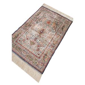 Tapis en soie noués à la main traditionnels chinois Gulmarg, 10 mm, motif médaillon rectangulaire, patchwork pour la maison, le couloir, pour adolescents, viscose - Product Image 2