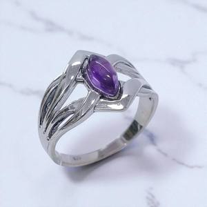 Anillo de amatista natural de Plata de Ley 925 al por mayor, diseño de piedras preciosas finas hecho a mano, regalo de ocasión de boda para mujer - Product Image 2
