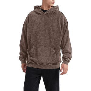 Sudadera con Capucha para Hombre, Diseño Personalizado con Logotipo, Lavado Ácido, Impresión de Otoño, Transpirable, Servicio OEM, 100% Algodón, Gran Venta - Product Image 1