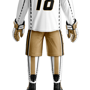 Conjuntos de uniformes de hockey sobre hielo de fabricación personalizada de calidad superior 100% poliéster transpirable Transferencia de Calor impreso precios al por mayor - Product Image 6