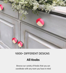 Handicrafts Resin <b>Wooden</b> Pink Knobs Door <b>Drawer</b> Cabinet Cupboard <b>Handle</b> Pulls Kitchen Bedroom Dining Wardrobe Dresser - Product Image 3