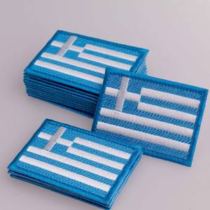 L'écusson du drapeau grec, le drapeau du pays de l'emblème national de la Grèce, fer brodé sur - Product Image 2