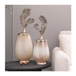 High Quality Glass Jar with Detachable Metal Feather Lid Home Decor Food Storage Container Trending Display Tabletop Jars & <b>Pot</b> - Product Image 5