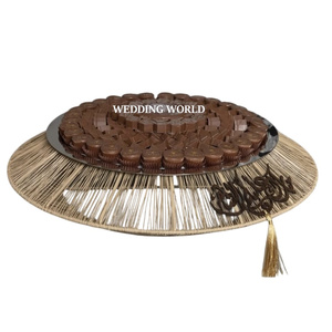 ชุดถาดช็อคโกแลตโลหะ2ชิ้นพร้อมฐานเรซินรูปร่างทรงกลมถาดช็อคโกแลตโลหะสุดหรู - Product Image 4