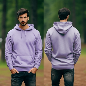 60% algodón 40% poliéster ODM pulóver Sudadera con capucha 500gsm Premium alta calidad liso teñido Casual alta ropa de calle invierno sólido - Product Image 3