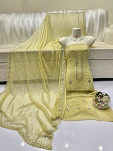 SSUMAIRA Vestidos tradicionales pakistaníes de moda Diseño elegante Vestido de lujo sin costuras Mukesh Work Camisa de gasa de 2 piezas y Dupatta - Product Image 2