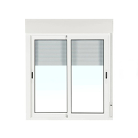Fenêtre à battant en PVC à double vitrage, type européen, avec stores enrouleurs, volets, protection anti-ouragan et auvent