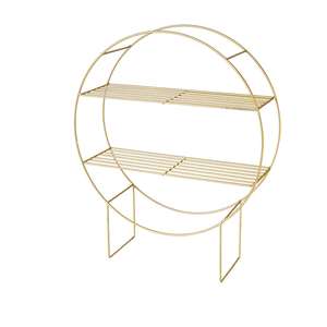 Étagère murale/sol en métal au design unique en laiton AK en finition argentée avec 3 niveaux pour la décoration intérieure de bureau/maison - Product Image 5