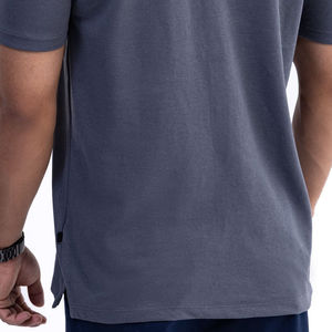 Personnalisable 100% respirant anti-rétrécissement anti-rides écologique imprimé hommes été décontracté piqué coton chemise gris foncé - Product Image 6