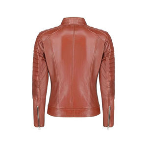 Chaqueta de Cuero para Mujer de Alta Calidad al por Mayor, Diseño Personalizado, Manga Larga, Transpirable, Impermeable, Cortavientos, Relleno de Poliéster, para Invierno - Product Image 2