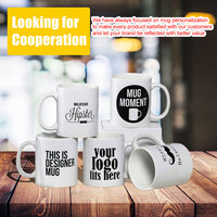 Tasse à café en céramique avec logo personnalisé tasse à café créative de dessin animé avec revêtement blanc pour sublimation thermique 11 oz tasse à café vierge blanc pur