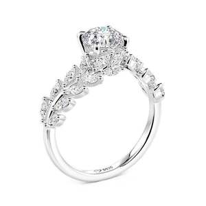 Jeulia Vine Bypass Round Cut Engagement <b>Ring</b> in Sterling Silver - Product Image 1