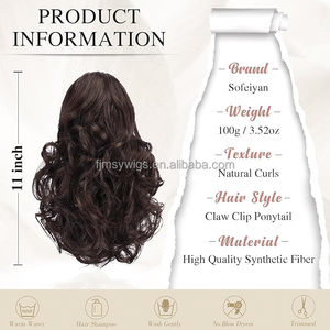 Kẹp tóc đuôi ngựa nối tóc xoăn gợn sóng kiểu đuôi ngựa xù xì bằng tóc tổng hợp dành cho nữ sử dụng hàng ngày - Product Image 2