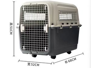 Coffre-fort Double porte conception Pet Cage transporteur chat chien étui de transport Super grand espace Pet Air Transport boîte avec roues - Product Image 5