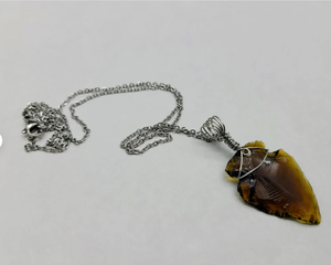 Pointe de flèche en verre brun naturel en vrac Offre Spéciale de la meilleure qualité enveloppée dans un cadeau en acier inoxydable par Alif cristal et agate - Product Image 3