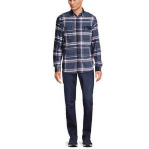 2025 OEM Distressed Oversize Flannel Top for Men 100% Cotton High Quality Long Sleeve <b>Plaid</b> Men's <b>Shirts</b> - Product Image 5