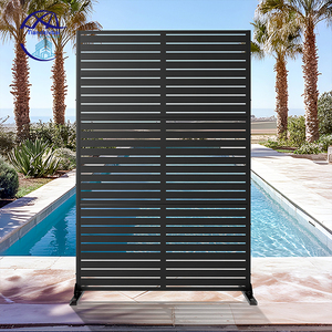 Clôture en métal découpée au laser, décorative pour l'intimité du jardin, noire, panneaux en aluminium de 4 pieds x 3 pieds, clôture en aluminium à 3 rails, noire - Product Image 6