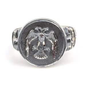 Anillo para hombre hecho a mano con incrustaciones de águila anatólica, chapado en rodio, joyería fina para uso diario, 14,89 gr. - Product Image 5