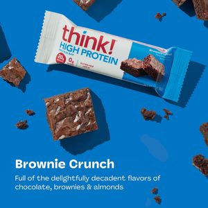 think! Protein <b>Bars</b>, High Protein Snacks, Gluten Free, Kosher Friendly, Brownie Crunch 2.1 Oz per <b>Bar</b>, 30 Count - Product Image 3