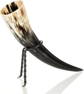 Cuerno para beber vikingo de búfalo hecho a mano, artesanías naturales pulidas para cerveza, vino, bebida, uso para Bar, Hotel o decoración de club en casa - Product Image 2