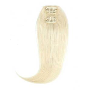 Extensions de cheveux à clipser volumisantes avec franges superposées 12 pouces # 60 Cheveux vierges européens blond platine - Product Image 1