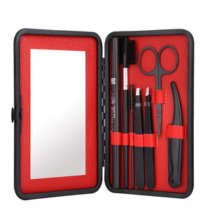 Pinzas para cejas de pestañas de acero inoxidable de Venta caliente Punta puntiaguda inclinada con bolsa de almacenamiento de viaje - Product Image 2