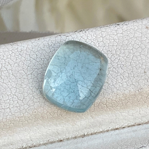 2.99ธรรมชาติกะรัตพลอยสีฟ้าทรงหลังเบี้ยหินลูกปัดสีขาวสร้อยคออัญมณีทำให้เงางามอัญมณีหลวม - Product Image 1