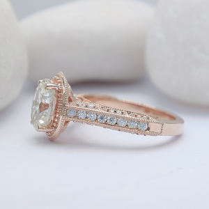 แหวนแต่งงานหมั้นทอง14K/18K สำหรับผู้หญิงสำหรับปาร์ตี้และวันครบรอบแต่งงานทรงวงรี1.5ct คลาสสิก - Product Image 5