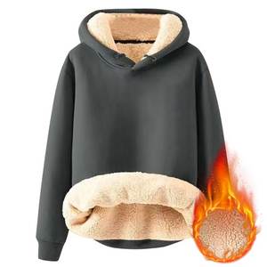 Sudadera con Capucha para Hombre, Otoño, Forro Polar Grueso, Ecológica, Transpirable, Manga Larga, Gruesa, Cálida, Talla Grande, con Cordón Ajustable - Product Image 2