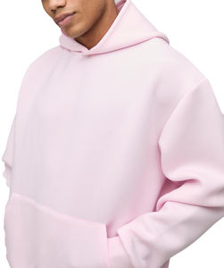 New Arrival Solid <b>Pink</b> Custom Lightweight Cotton Fleece Windproof Embroidery Printed Casual Winter <b>Hoodies</b> for <b>Men</b> - Product Image 2