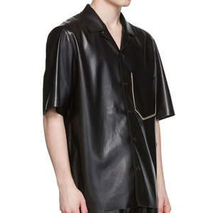 Chemises d'hiver en cuir décontractées pour hommes avec étiquette privée personnalisée, design unique des manches, prix raisonnable, service OEM disponible - Product Image 4