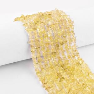 Cuarzo de limón natural, chips lisos sin cortar, cuentas de piedras preciosas hechas a mano sueltas, hebra a precio mayorista, cuentas de cuarzo, fabricación de joyas a granel - Product Image 3