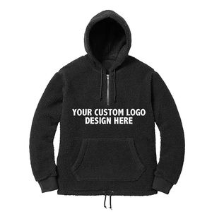 Winter Fashion Custom Unisex Polar Fleece Hooded Jacket <b>Wool</b> Heavyweight Warm Streetwear Sherpa Faux Fur Hoodie for Men - Product Image 4