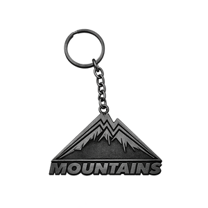 Cadeaux souvenirs sympas, porte-clés en métal noir avec logo personnalisé en fonte - Product Image 2