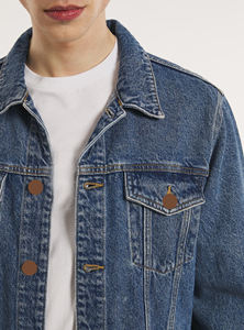Veste en jean vintage brodée sur mesure de haute qualité pour hommes, streetwear décontracté avec tissu en coton et finition délavée - Product Image 2