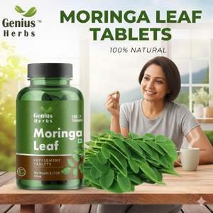 Comprimés de Moringa Oleifera avec logo personnalisé, extrait d'herbes vertes naturelles, booster d'énergie, nutrition pour marques en marque blanche - Product Image 3
